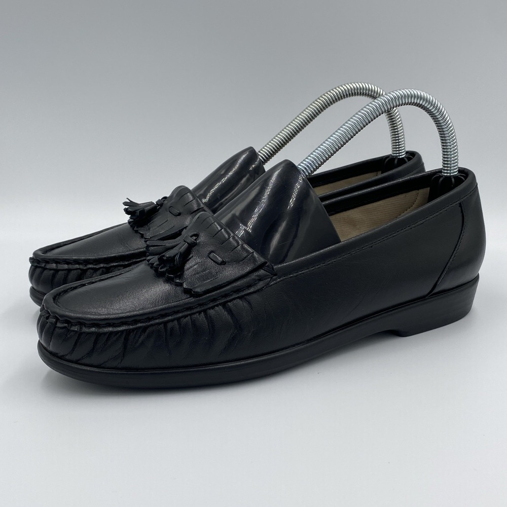 SAS Softie Tripad Comfort Women's 8.5 Black Kiltie Tassel Leather Loafers USA